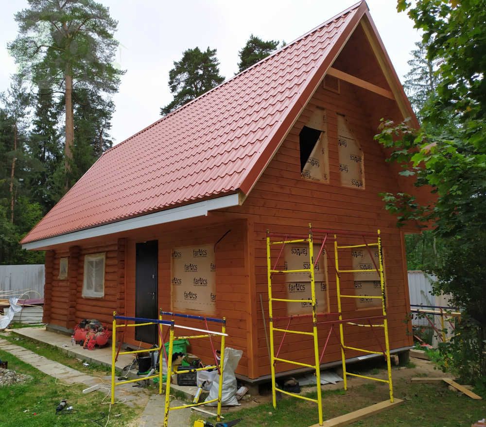 Пристройка к дому из оцилиндрованного бревна. | Сямженский лес