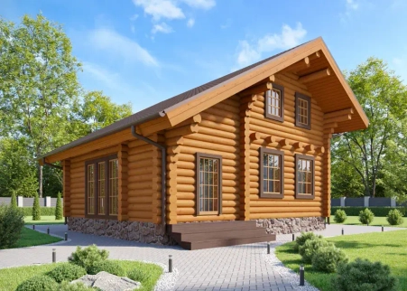 Современный дачный дом с мансардой