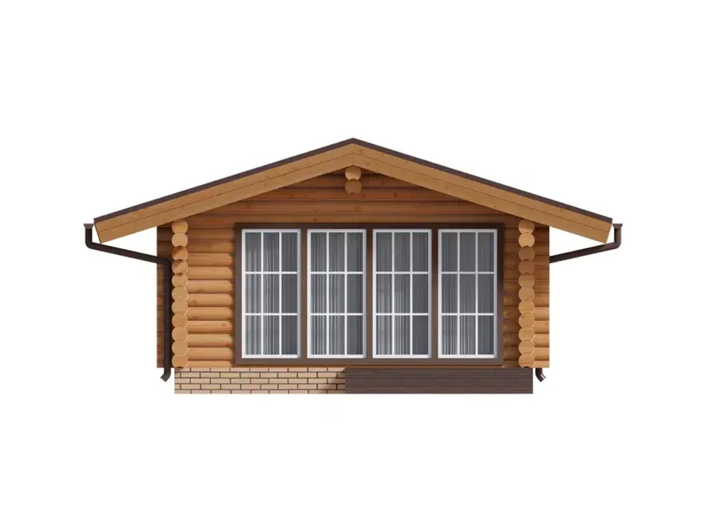 Дом-баня из бревна с барбекю