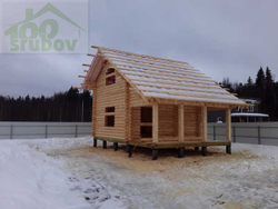 Баня-дом из бревна 220мм #1132 Февраль 2021