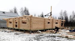 Дом из бревна 240мм #1590 в декабре 2025 года