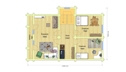 План мансарды сруба дома #673