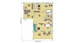 планировка одноэтажного дома из сруба #1178