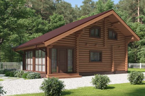 Дом-баня из бруса и бревна оцилиндрованного