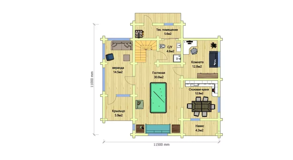 План первого этажа