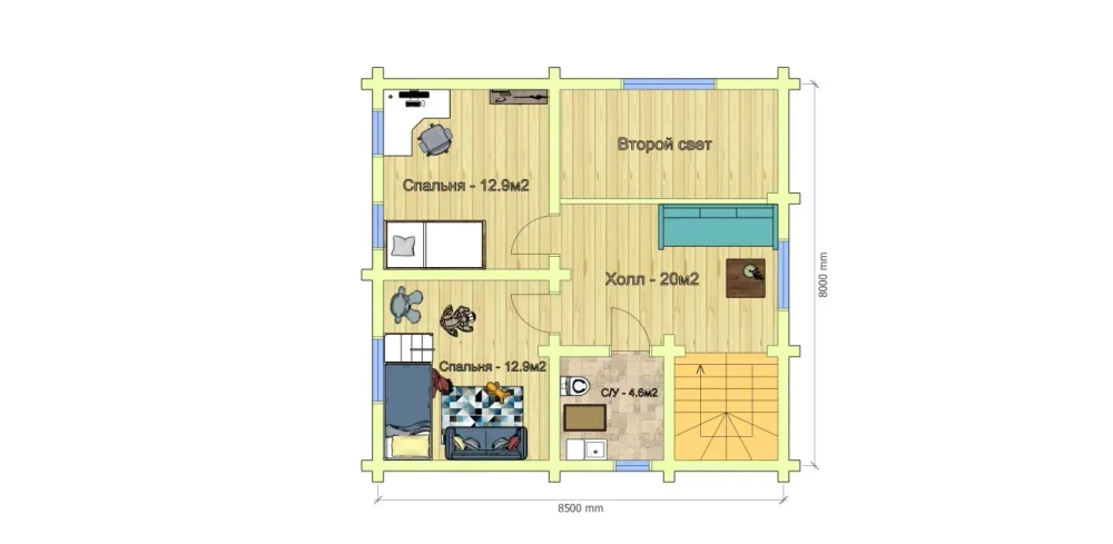 Срубы-дома с тремя спальнями