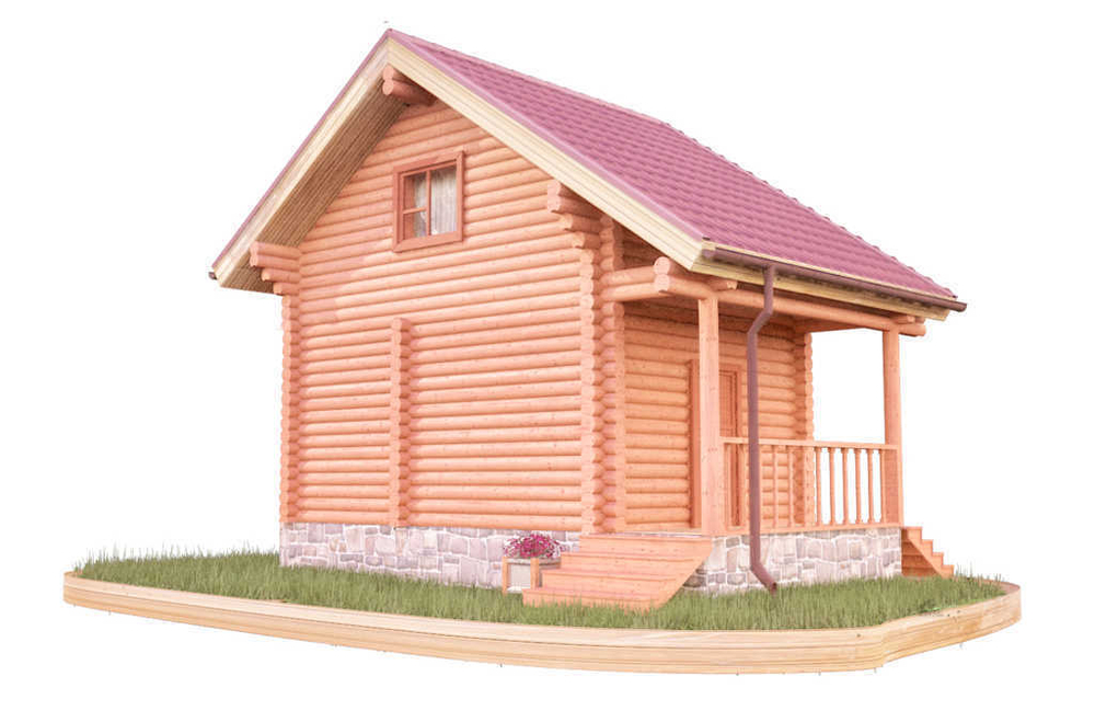 Из оцилиндрованного бревна 6х4