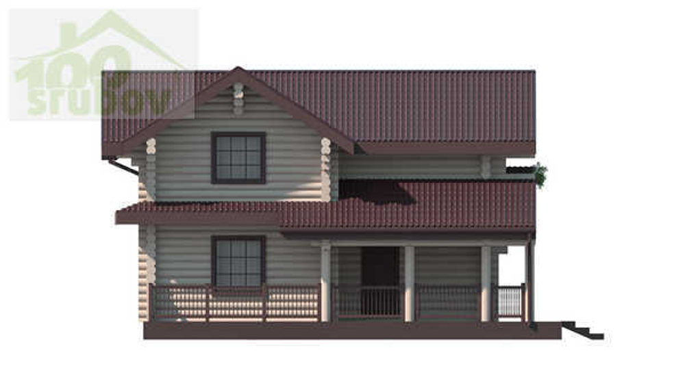 Строительство срубов домов из бревна с балконом