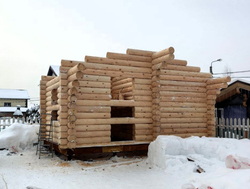 Баня #1589 в бревне 220мм в январе 2026