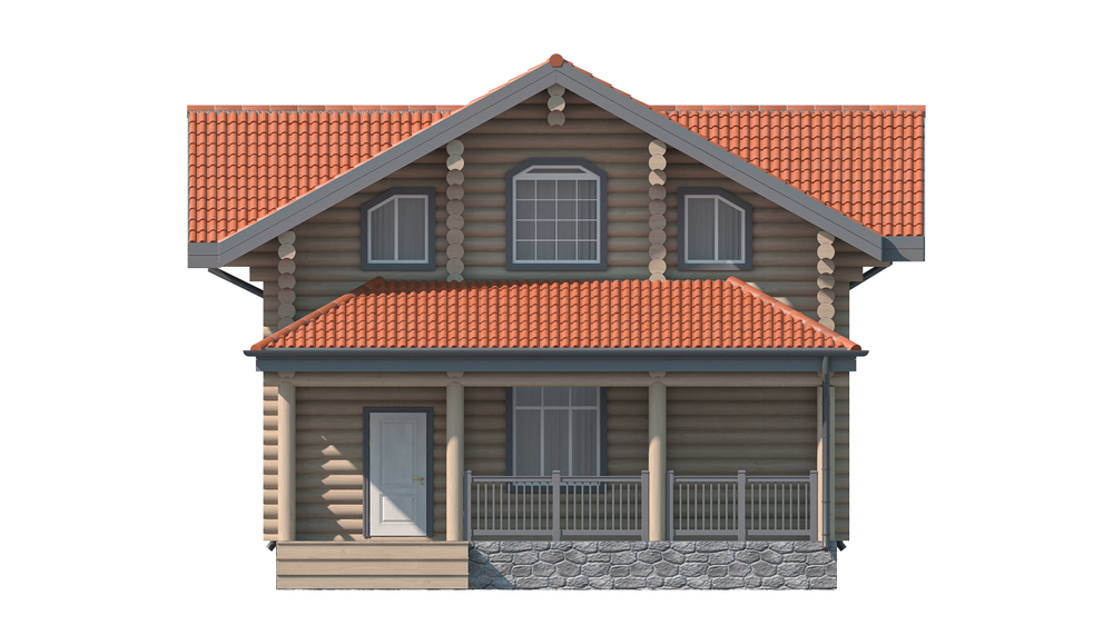 Вид 2 дома из бревна