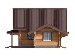 Деревянные дома из бревна с эркером в гостиной