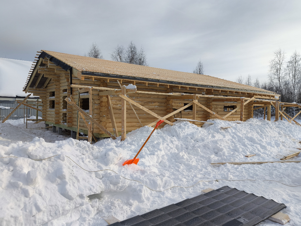 Строительство одноэтажных домов-срубов из бревна в январе 2026 года