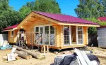 беседка #1243 из оцилиндрованного бревна, июнь 2023