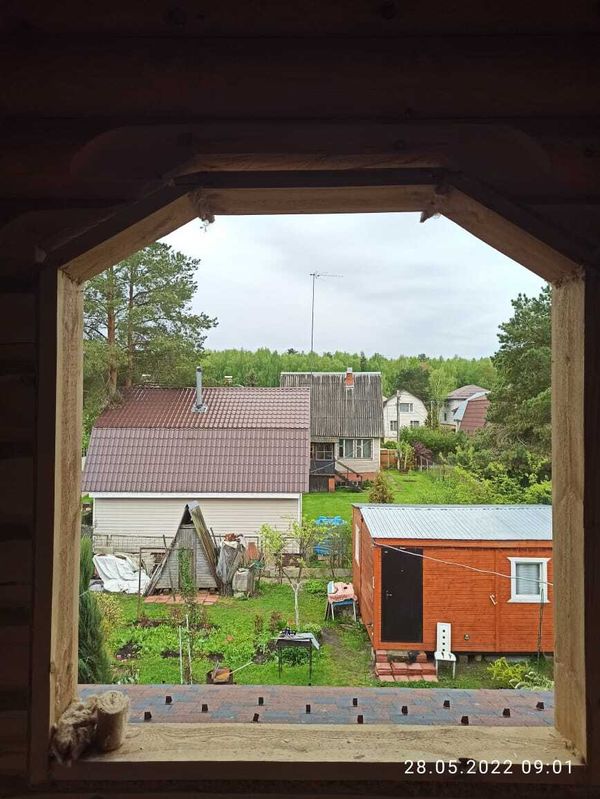 Окосячка проемов деревянного дома, обсада окон сруба 1