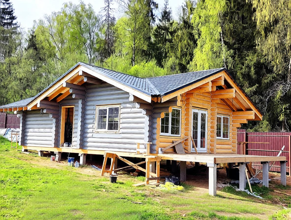 Одноэтажные срубы из бревна под усадку и под ключ