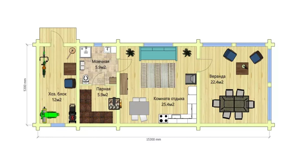 Бани деревянные одноэтажные из бревна