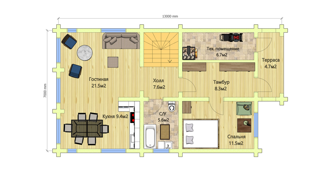 Деревянные дома с мансардой, балконом и террасой в скандинавском стиле