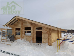 Гаражи из оцилиндрованного бревна и бруса