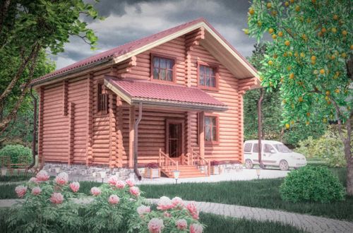 Дома из бревна 8 х 8 в осях в 2 этажа