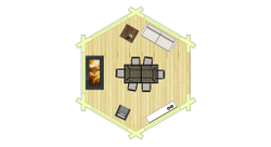 Беседка шестигранная в осях 2,6 м