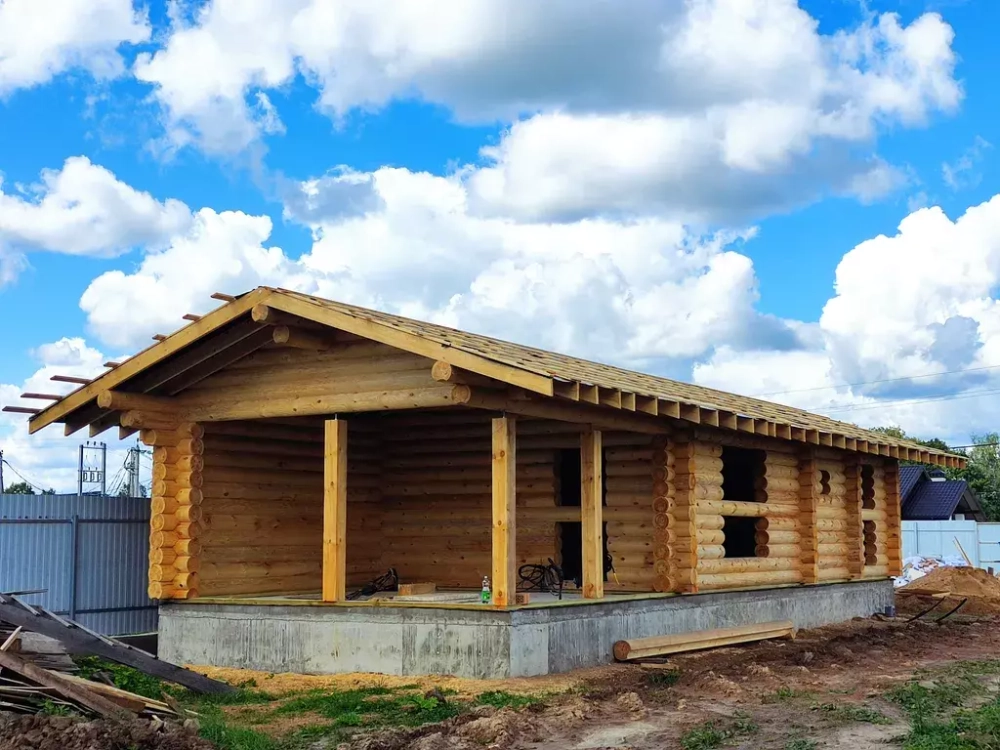 #1376 сборка бани в июле 2023