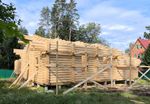 Июнь 2025 года: сборка бани-дома 1538 в бревне 260 мм
