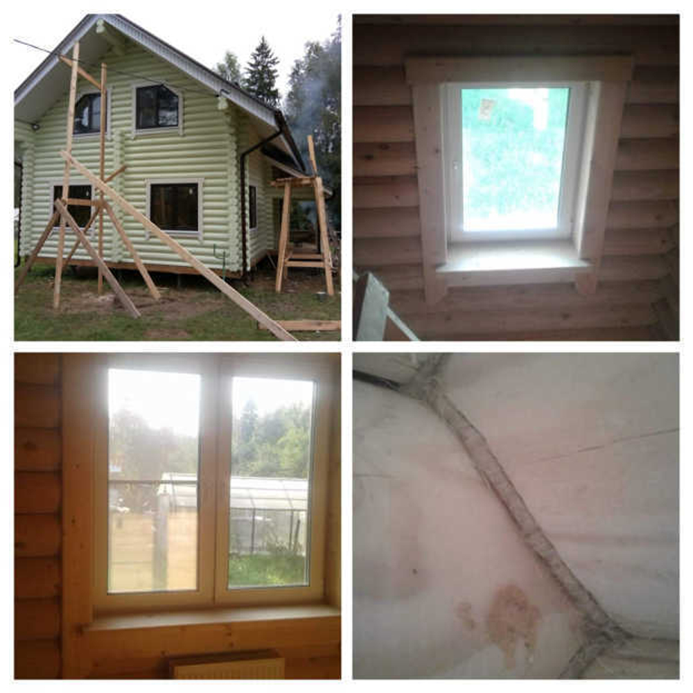Деревянные дома в зеленых и коричневых цветах: отделка герметик, покраска, утепление, электрика, установка пластиковых окон