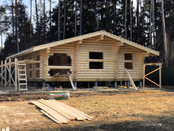 Бани-дома из оцилиндрованного бревна 1529 в апреле 2025