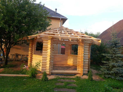 Беседка из бревна шестигранная 3,45 м в осях