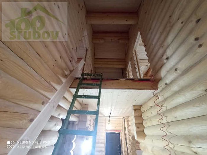 Сруб-коттедж 848: обсада (окосячка), окна, двери, водосточная система, фундамент винтовые сваи 1