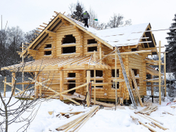 #1197 монтаж постоянны х стропил, обрешетки сруба