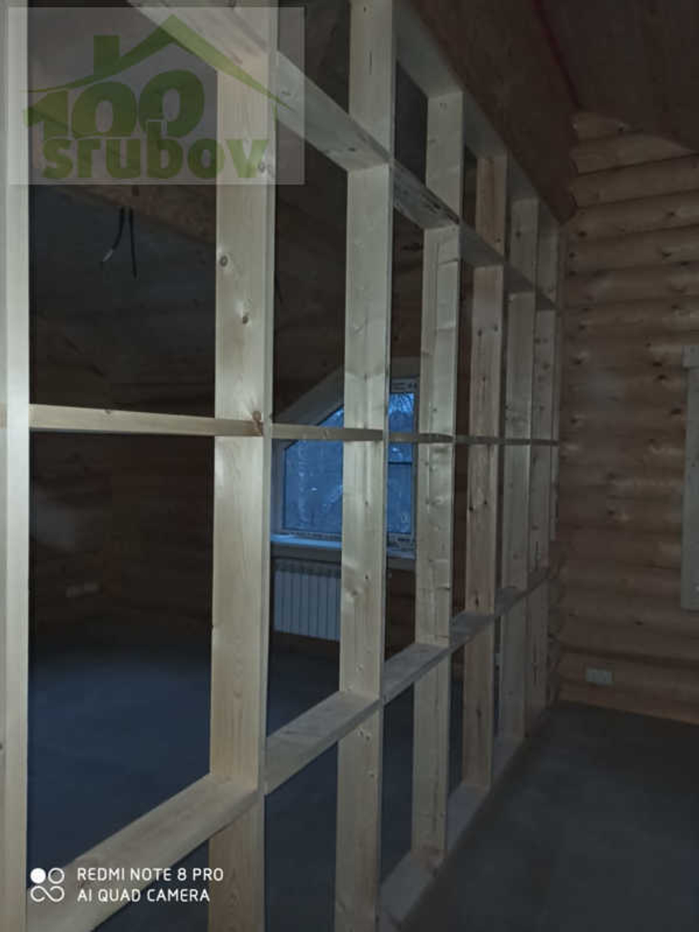 Сруб-коттедж 848: обсада (окосячка), окна, двери, водосточная система, фундамент винтовые сваи