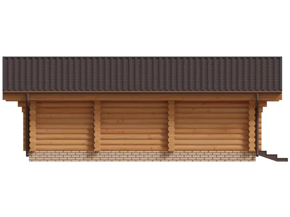 Дом-баня из бревна с барбекю