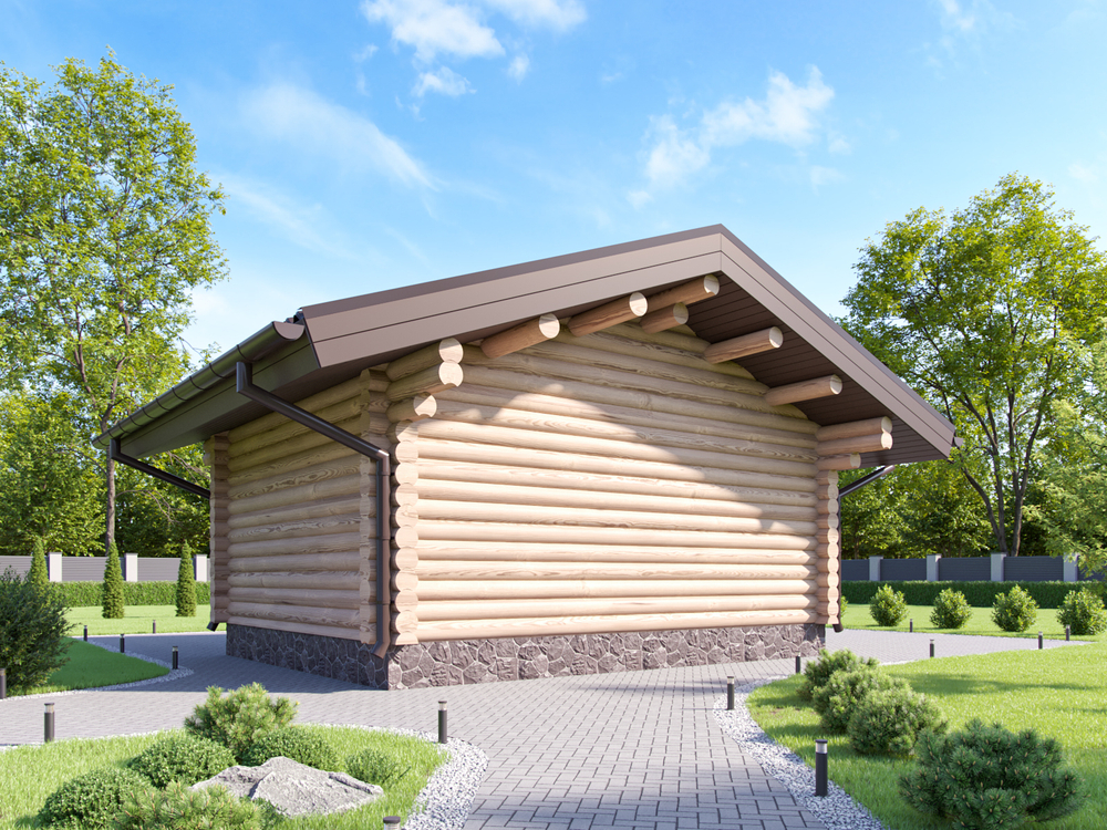 Дом #1222 из оцилиндрованного бревна 4,2 х 5,5