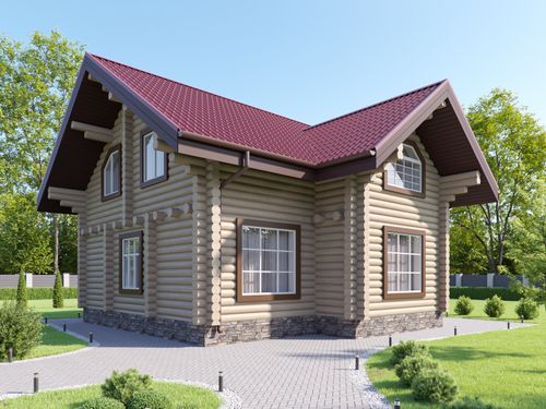 Современные дома из оцилиндрованного бревна сруба