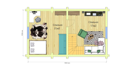 План мансардного этажа по проекту #419