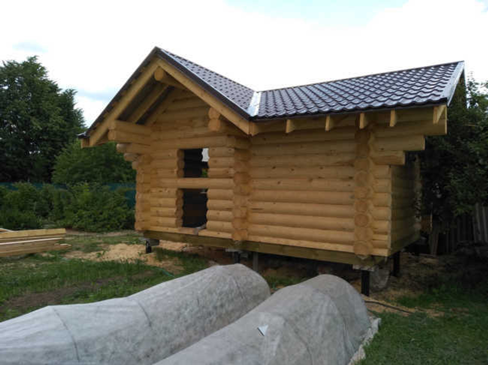 Из бревна и бруса проекты бань 5 х 5  #803