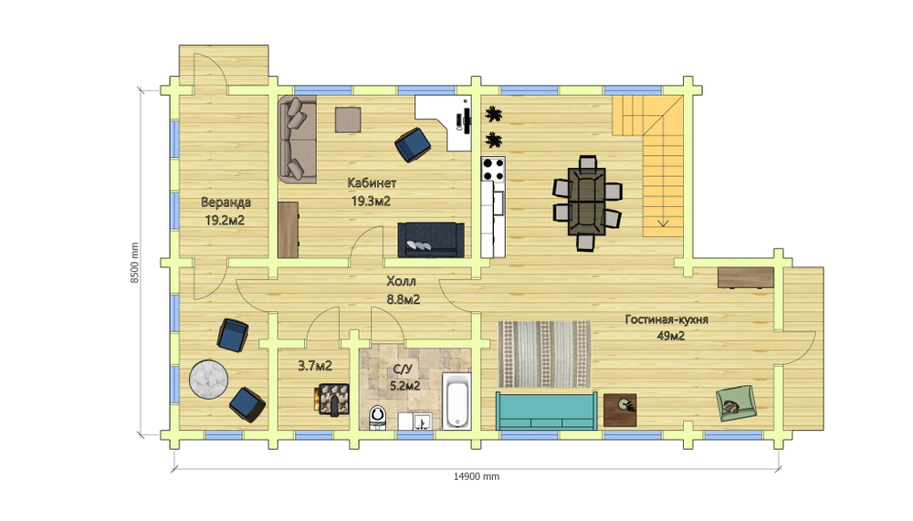 Планировка мансарды  проект #856
