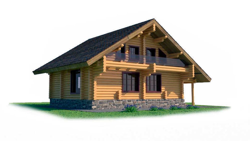 Проект деревянного дома из бревна ПД-170