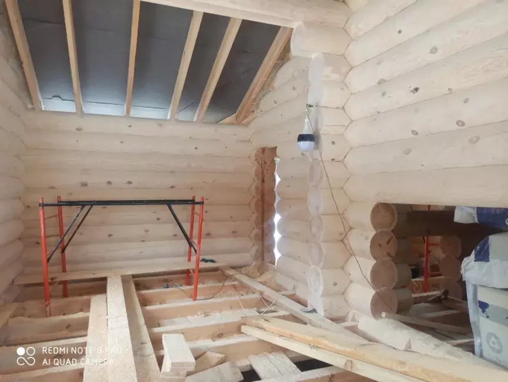 Баня #1352 в феврале 2024 года, начало отделки